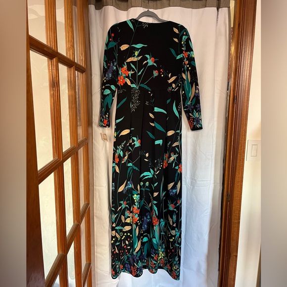 NWT Antonio Marras navy blue floral pleated dress quarter sleeve - Picture 3 of 5